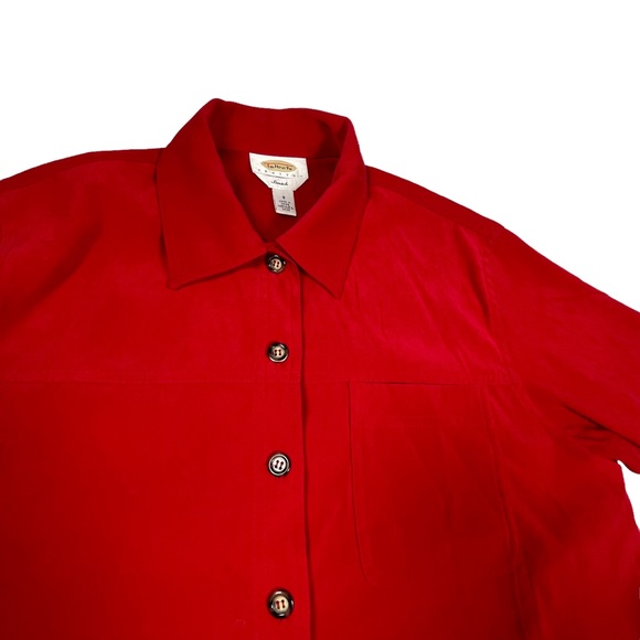 Talbots Petite Stretch Long Sleeve Button Down Red Shirt Size S. - Picture 6 of 13